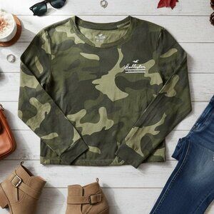 Hollister California Camo Long-Sleeve Crop Tee